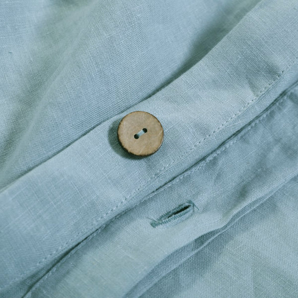 Soft Aqua Linen Duvet Cover Set