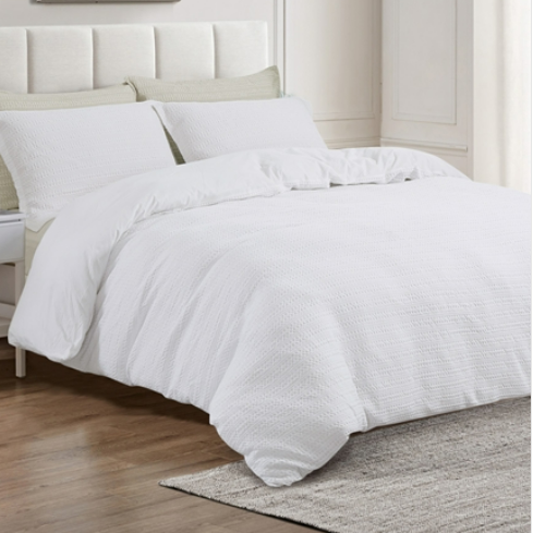 Solene White Duvet Cover Set