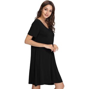 Bamboo Short Sleeve Nightdress (A-Line)