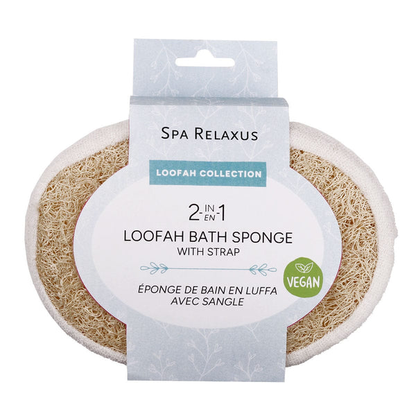 Vegan 2-IN-1 Loofah Bath Sponge With Strap