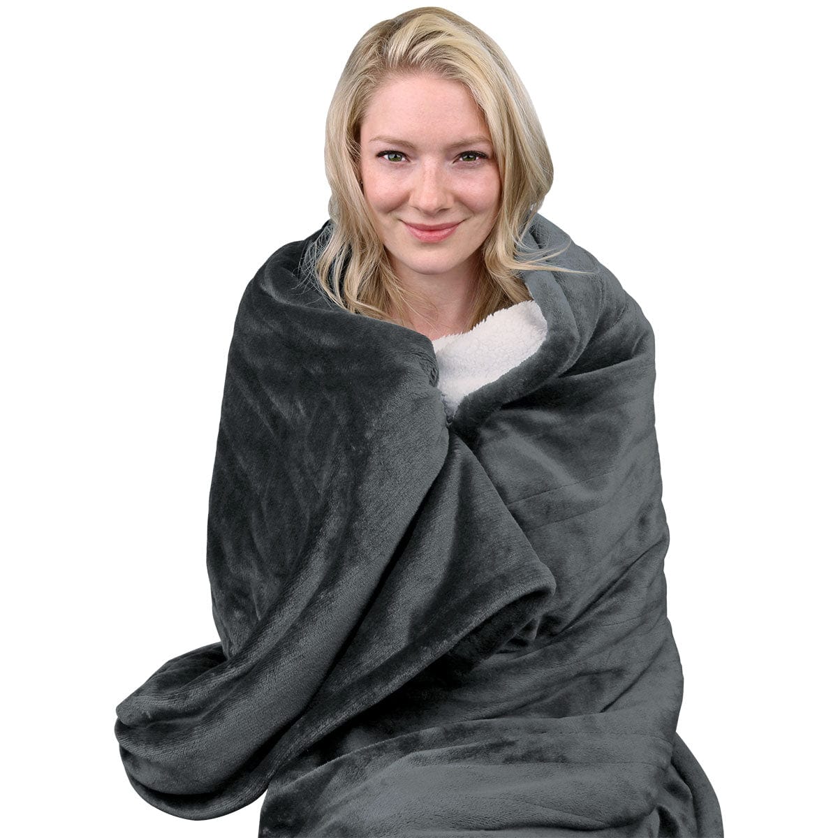 Heated Sherpa Throw Blanket