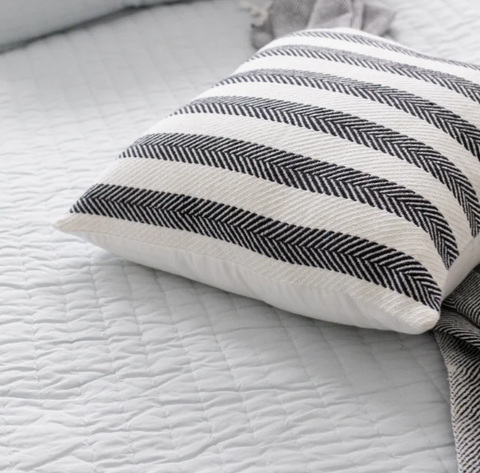 Herringbone Cotton Charcoal Cushion