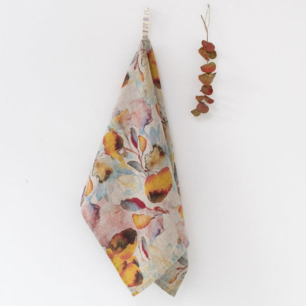 Orange Flow Linen Kitchen Towel