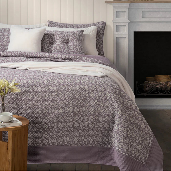 Maggie Lavender Flowered Quilt