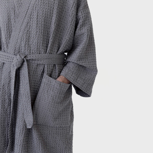 Linen & Cotton Waffle Bathrobe
