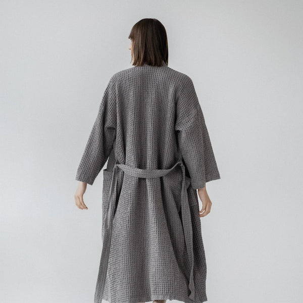 Linen & Cotton Waffle Bathrobe