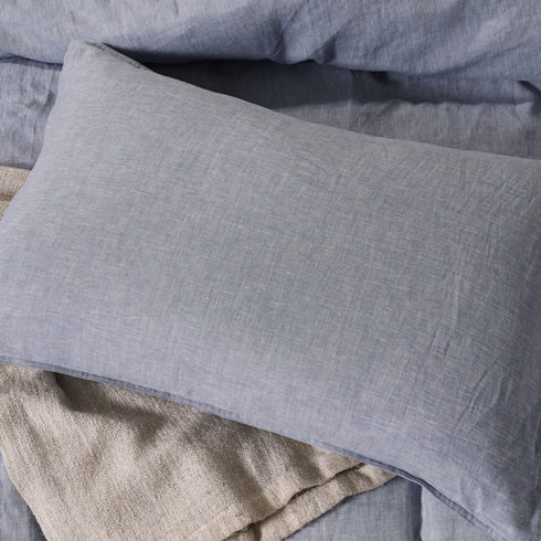 Blue Heather Linen Duvet Cover Set