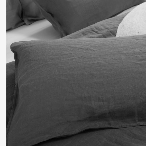 Graphite Linen Duvet Cover Set