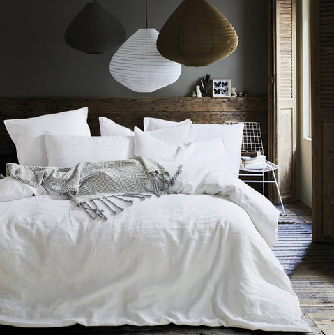 Star White Linen Bedding